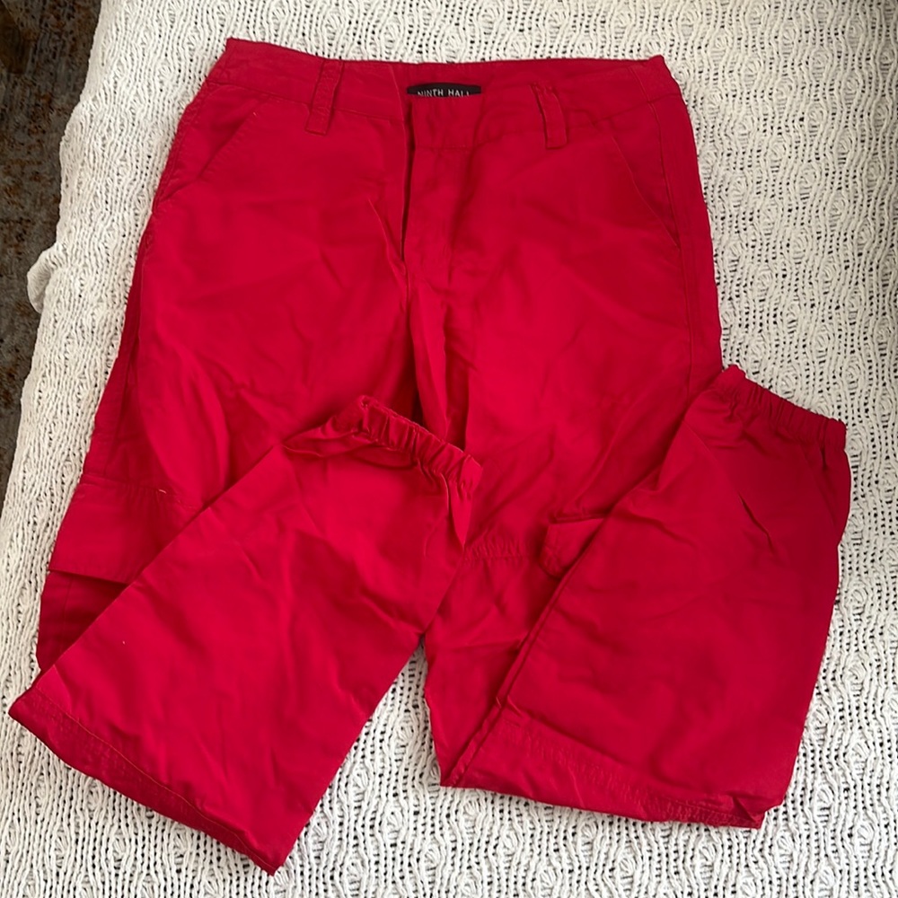 Ninth Hall Red cargo pants, originally from zumiez